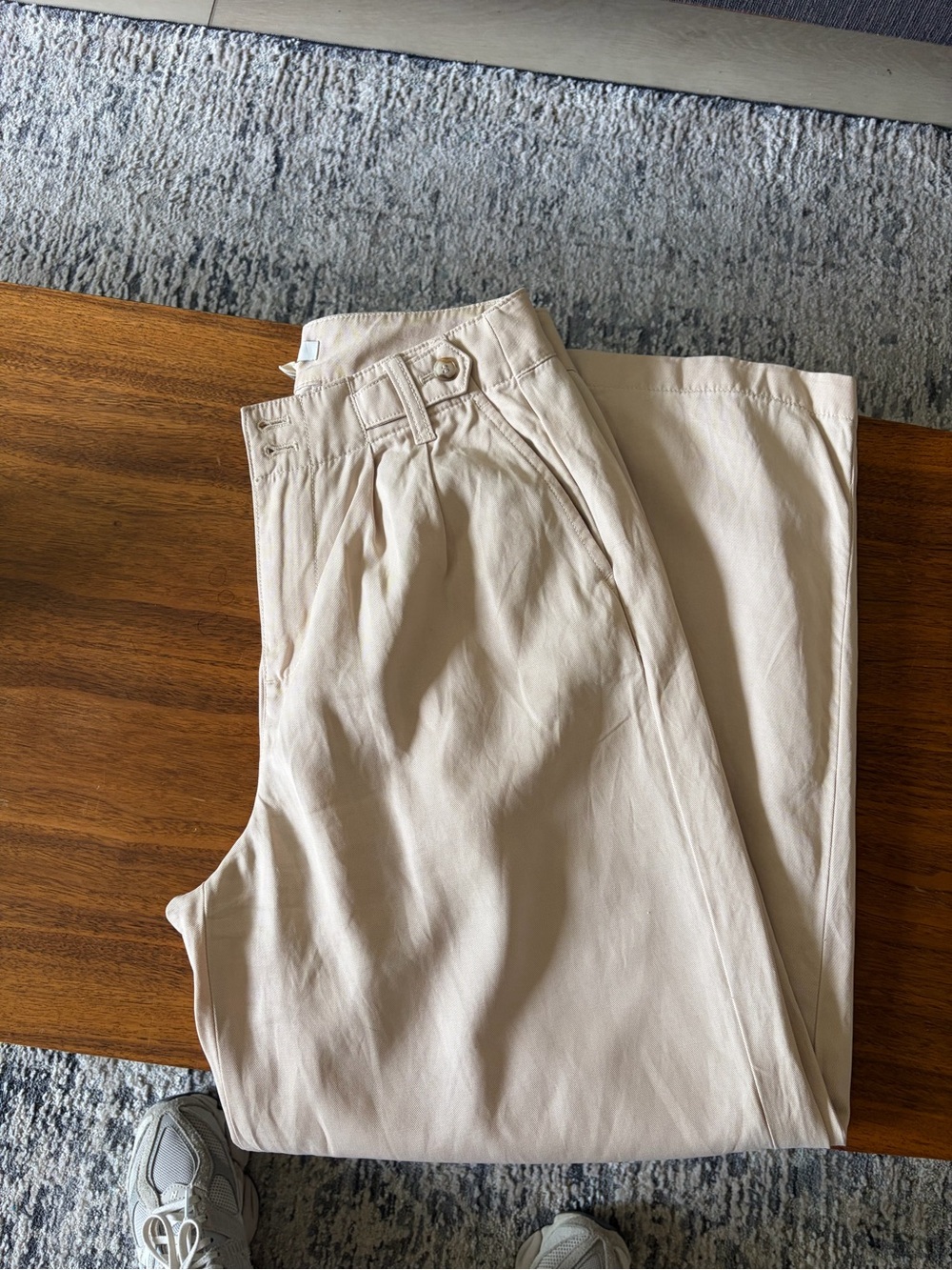 Madewell Women's Cream Wide-Leg Trousers